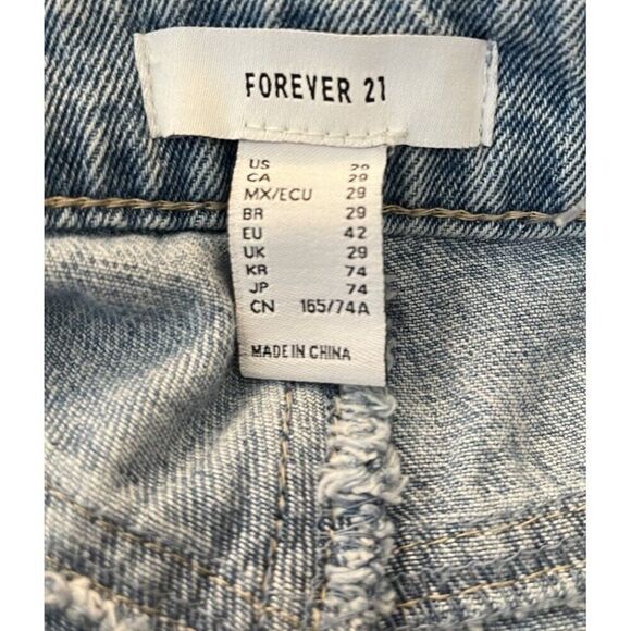 Forever 21 Ladies Size 29 Side Slash Blue Jeans Distressed Ripped - Picture 3 of 4